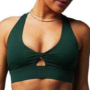 Fabletics Oasis Medium Impact Twist Bra - Green Everpine, NWT, Size XL